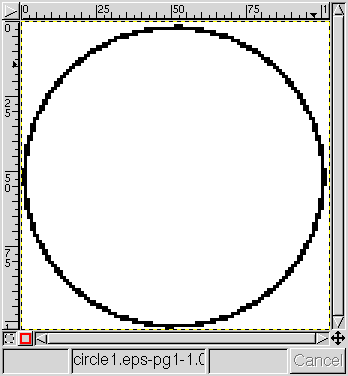 circle1.eps shown by Gimp, enlarged 3x