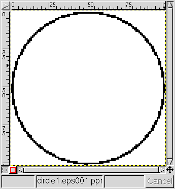 circle1.eps001.ppm  displayed by Gimp, enlarged 3x