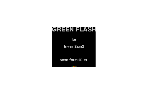 animation of a mock-mirage green flash