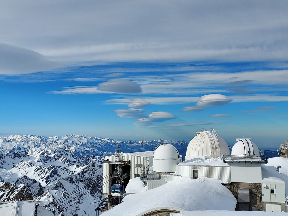 Photograph of clouds over Pic du Midi Observatory
