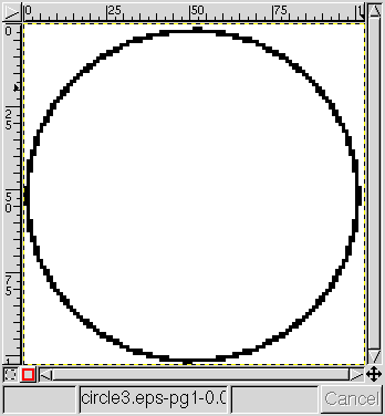 circle3.eps shown by Gimp, enlarged 3x